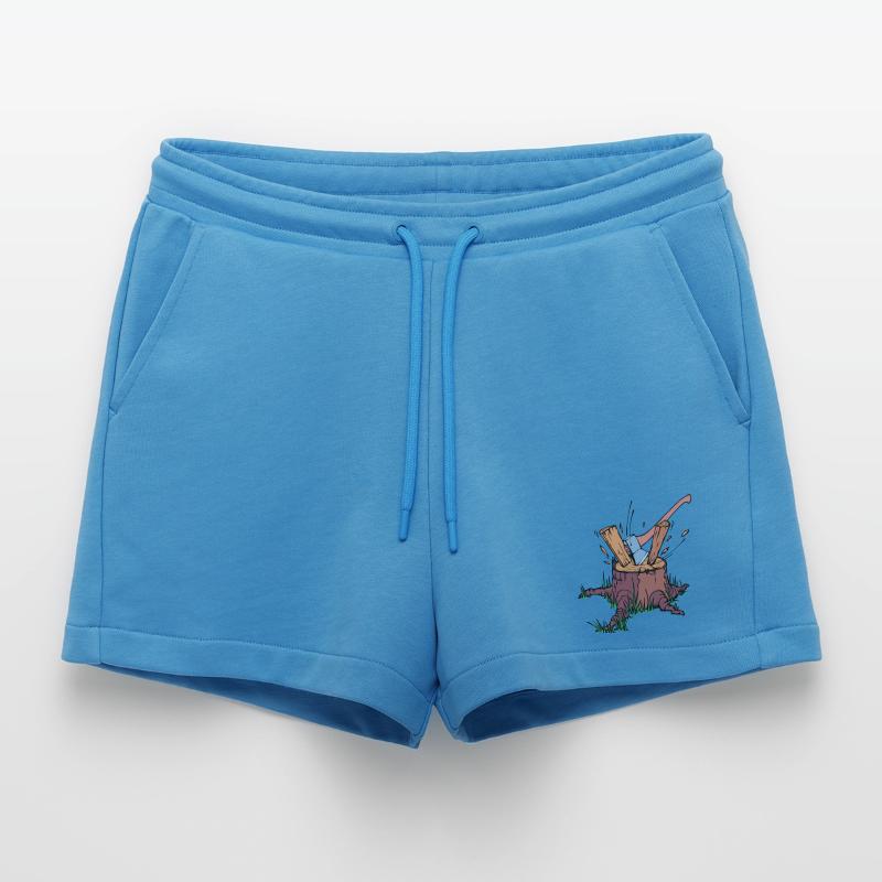 Tree Cutter Axe Wood Lumberjack Forestry Work Organic Relaxed Cropped Shorts Made in EU