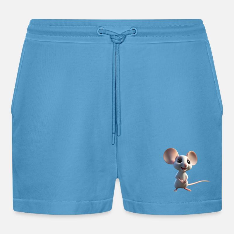 Mouse 2 - Organic Relaxed Cropped Shorts Made in EU - Sol Blue