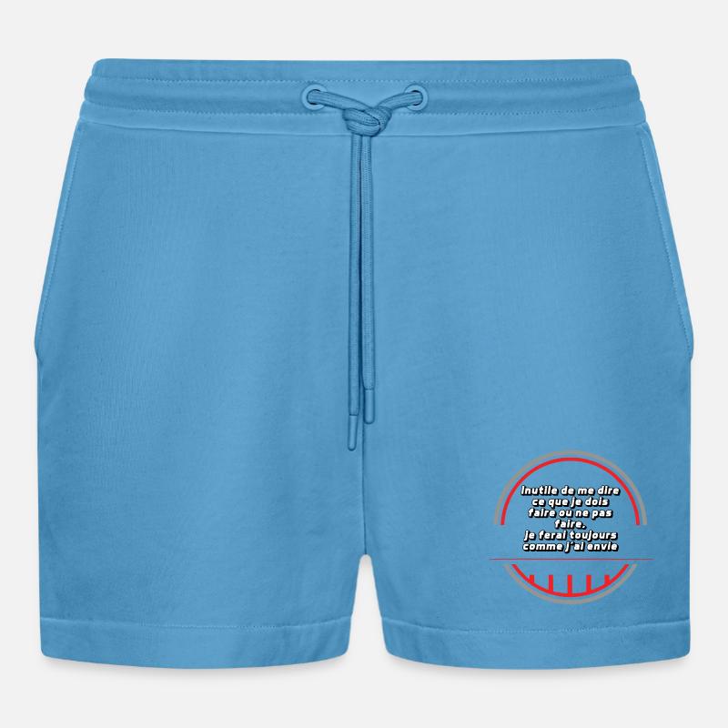 Ich mache, was ich will - Organic Relaxed Cropped Shorts Made in EU -  Sol Blue