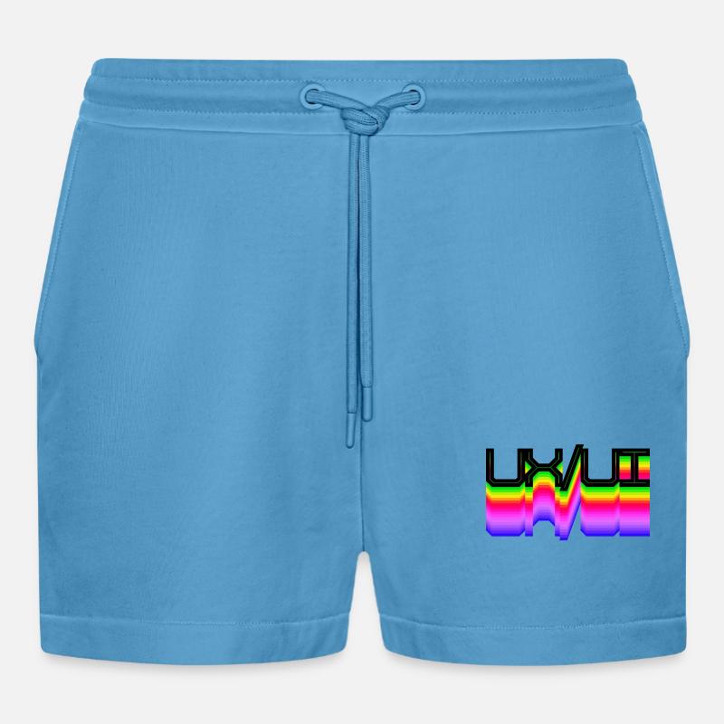 Code Developer Skripting Dev Computerfreak Geek - Organic Relaxed Cropped Shorts Made in EU -  Sol Blue