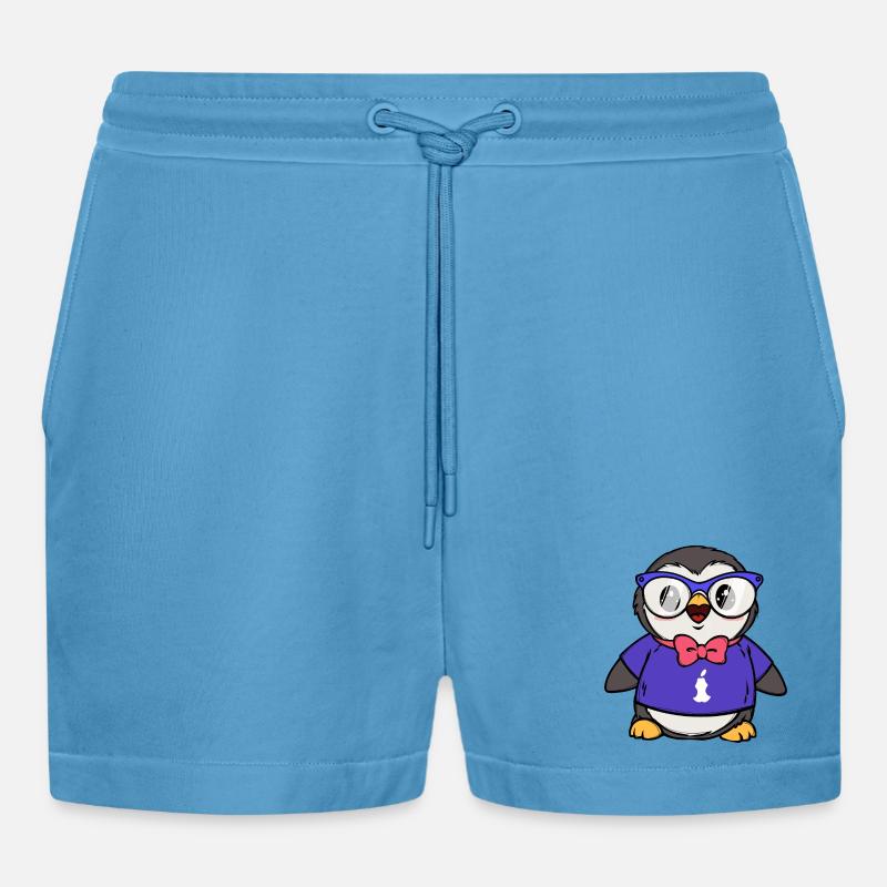 Software Developer Code Developer Programmer - Organic Relaxed Cropped Shorts Made in EU -  Sol Blue