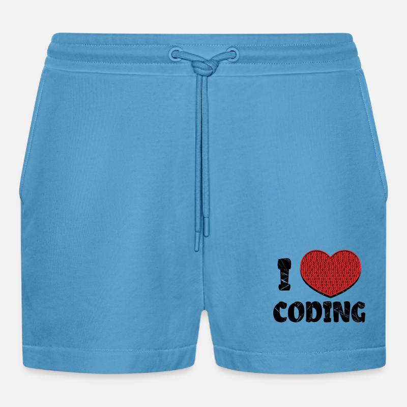 Script de code Debug Heart Statement - Short bio décontracté court fabriqué en UE -  Sol Blue