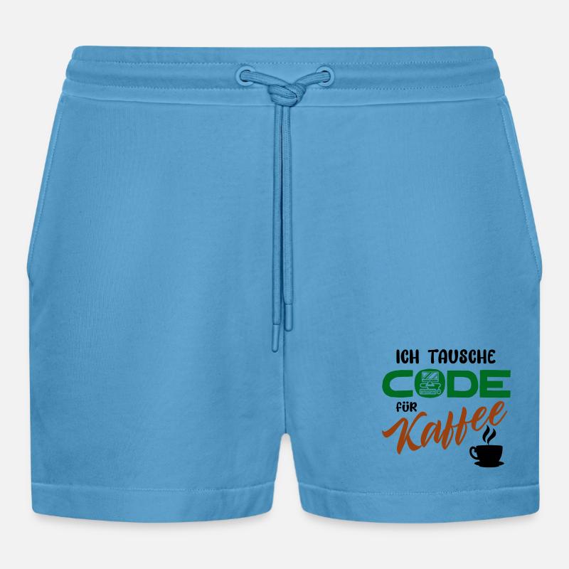 Programmierer Softwareentwickler Developer Code - Organic Relaxed Cropped Shorts Made in EU -  Sol Blue