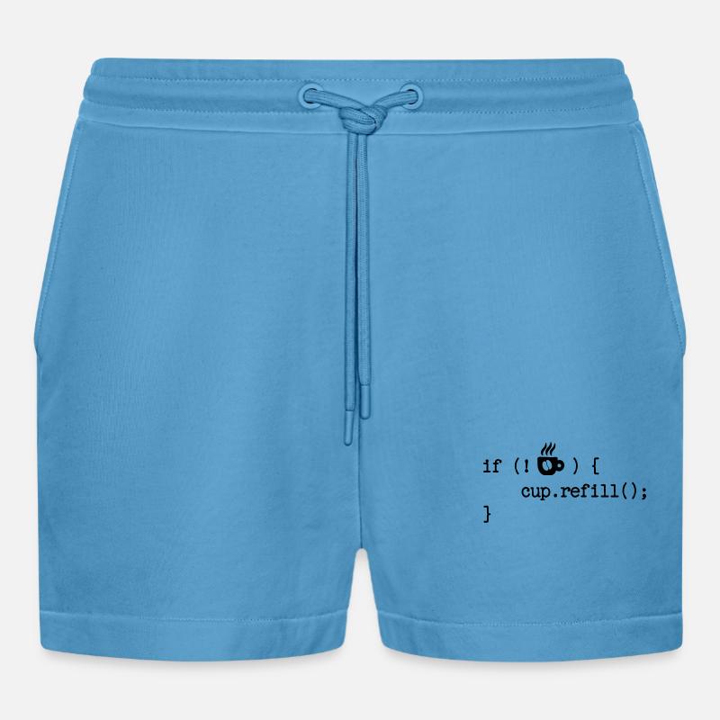 Developer Programmierer Code Webentwickler Debug - Organic Relaxed Cropped Shorts Made in EU -  Sol Blue
