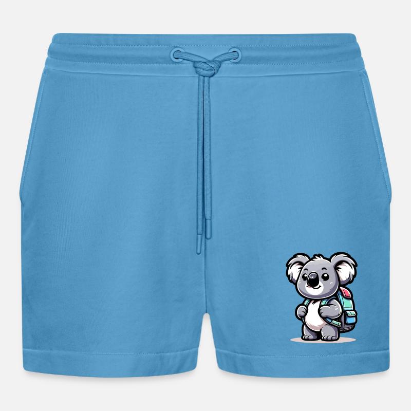 Backpacker-Koala: Der Globetrotter-Kumpel - Organic Relaxed Cropped Shorts Made in EU -  Sol Blue
