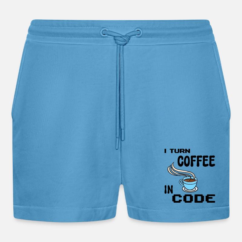 Programmeur de code Scripting Statement Développeur - Short bio décontracté court fabriqué en UE - Sol Blue