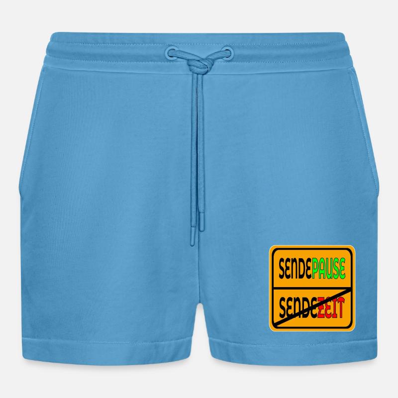SENDEZEIT SENDEPAUSE - Organic Relaxed Cropped Shorts Made in EU -  Sol Blue