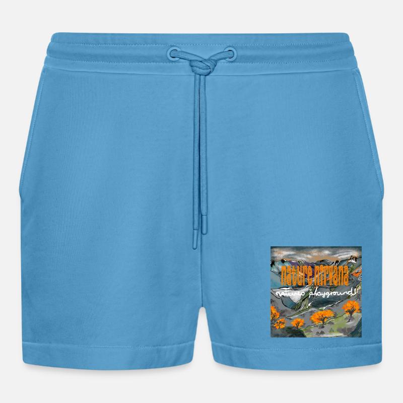 NATURE'S NIRVANA - Organic Relaxed Cropped Shorts Made in EU - Sol Blue