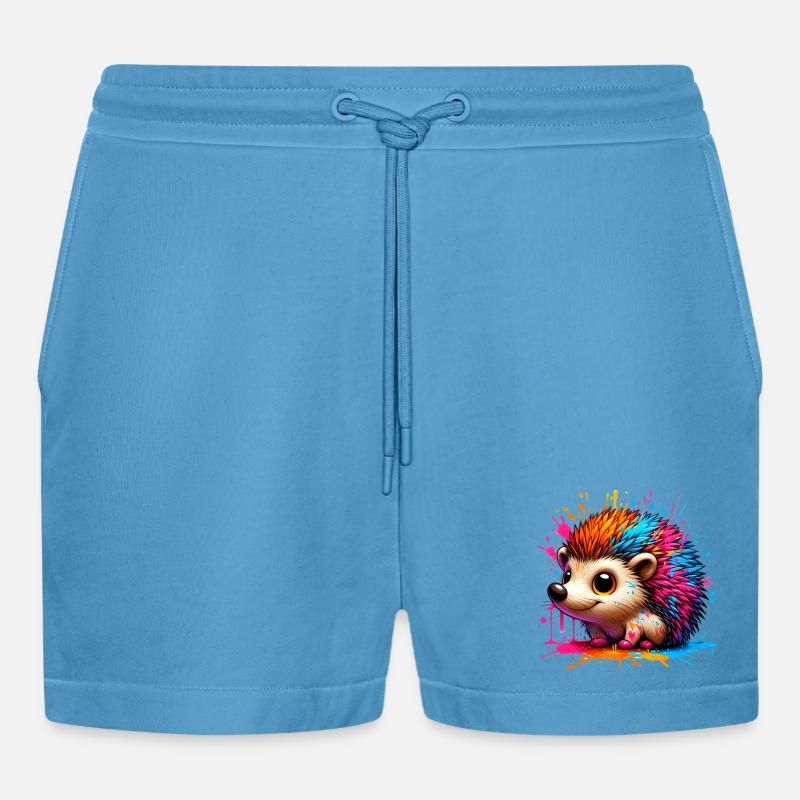 Igel - Organic Relaxed Cropped Shorts Made in EU - Sol Blue