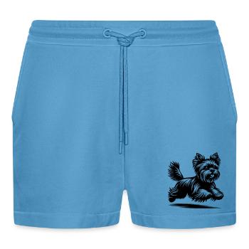 Yorkshire Terrier - Organic Relaxed Cropped Shorts Made in EU -  Sol Blue - Front