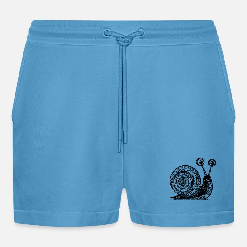 Snail's Pace: Langsame und stetige Zen-Kunst - Organic Relaxed Cropped Shorts Made in EU -  Sol Blue