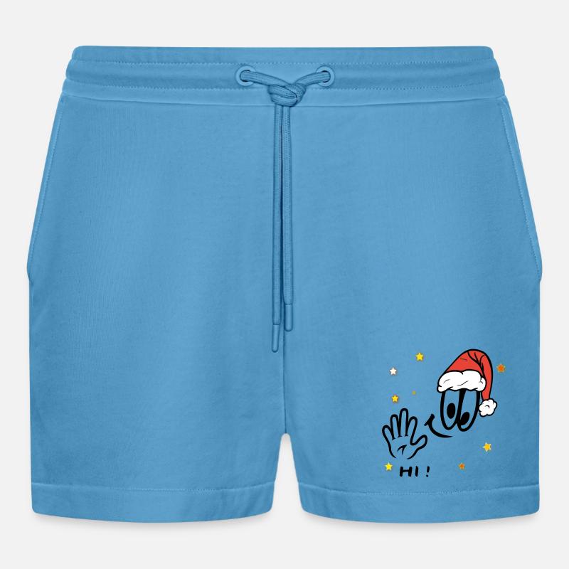 Weihnachtsmann Comic - Organic Relaxed Cropped Shorts Made in EU -  Sol Blue