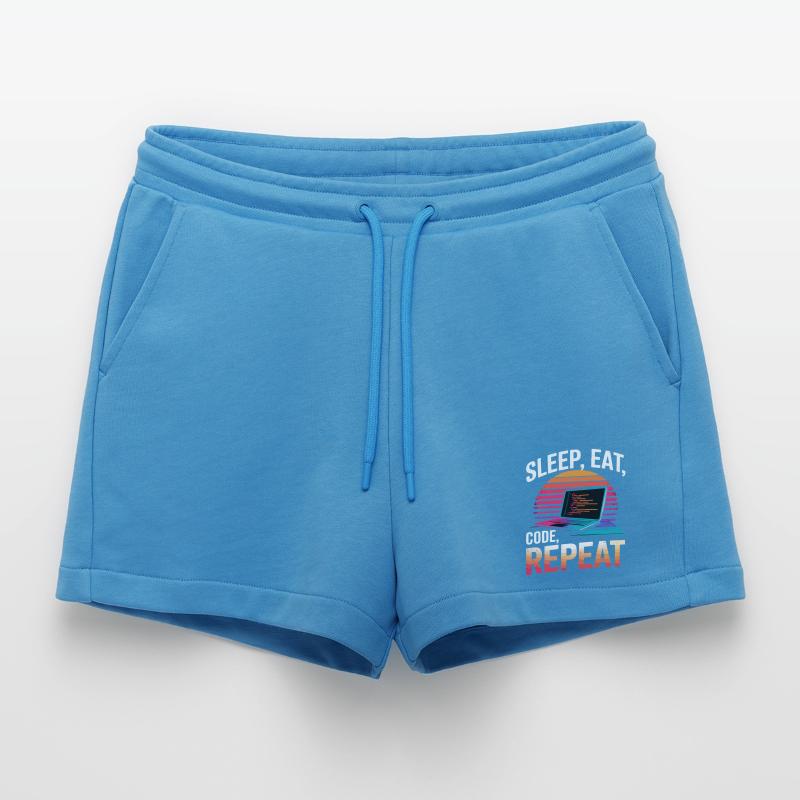 Sleep Eat Code Repeat Gift Programmeur Développeur Short bio décontracté court fabriqué en UE