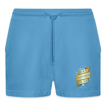 Another Day Another Slay – Glam Statement - Organic Relaxed Cropped Shorts Made in EU -  Sol Blue - Vorne
