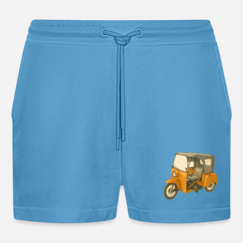 Krause Duo als Comic - Organic Relaxed Cropped Shorts Made in EU - Sol Blue