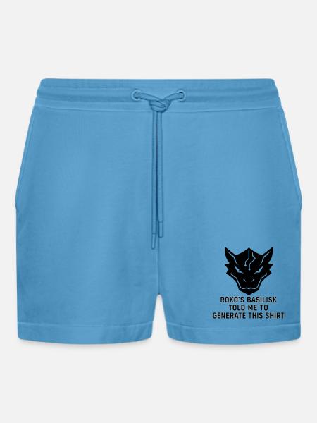 Generated by the Basilisk - Organic Relaxed Cropped Shorts Made in EU - Sol Blue