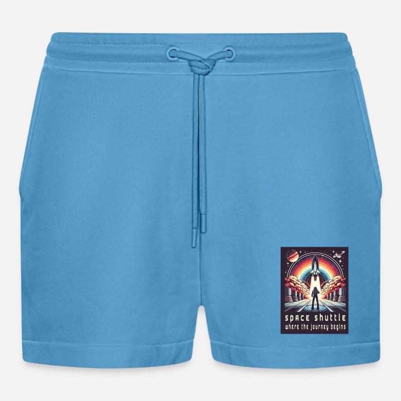 Space Shuttle - Die Reise beginnt - Organic Relaxed Cropped Shorts Made in EU -  Sol Blue