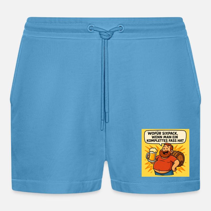 Six Pack oder Fass - Organic Relaxed Cropped Shorts Made in EU -  Sol Blue