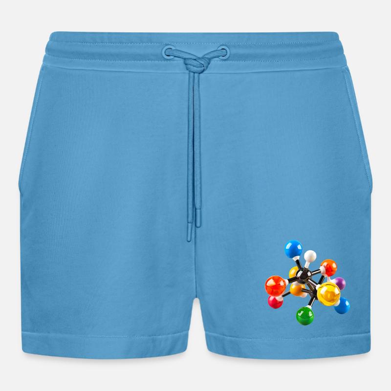 Bunte Molekülstruktur Muster - Organic Relaxed Cropped Shorts Made in EU -  Sol Blue