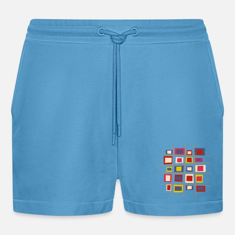 Design patchwork réalisé par Cean - Short bio décontracté court fabriqué en UE -  Sol Blue