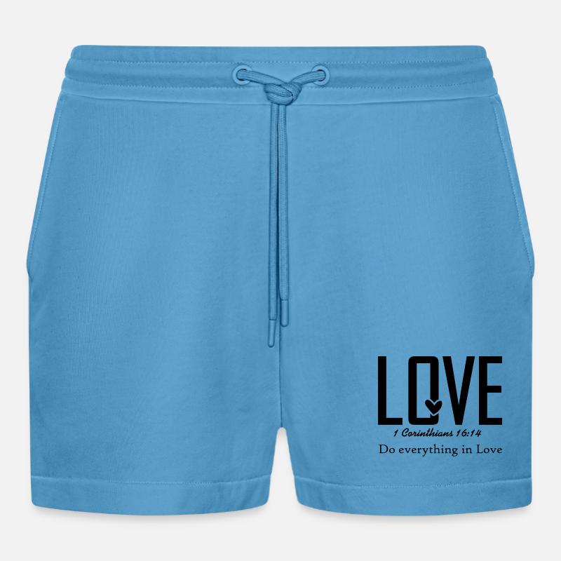 Design analysis missing – upload image again - Organic Relaxed Cropped Shorts Made in EU -  Sol Blue