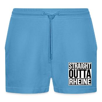STRAIGHT OUTTA RHEINE - Organic Relaxed Cropped Shorts Made in EU -  Sol Blue - Front