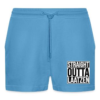 Straight Outta Laatzen - Organic Relaxed Cropped Shorts Made in EU -  Sol Blue - Front