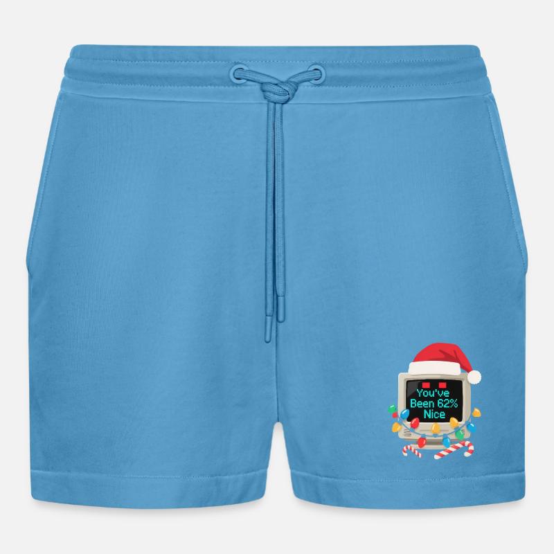 Computer Weihnachten KI Sarkastisch Tech Geschenk - Organic Relaxed Cropped Shorts Made in EU - Sol Blue