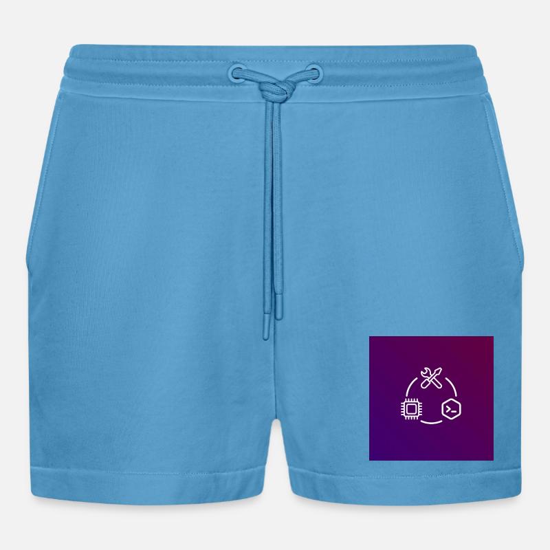 TechKreis Chip Code Tool - Organic Relaxed Cropped Shorts Made in EU -  Sol Blue