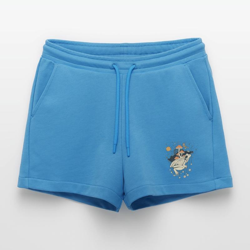 Cosmic Frog & Toadstools in the Universe Organic Relaxed Cropped Shorts Made in EU