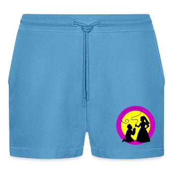 Brautpaar Ehepaar Hochzeit - Organic Relaxed Cropped Shorts Made in EU -  Sol Blue - Vorne