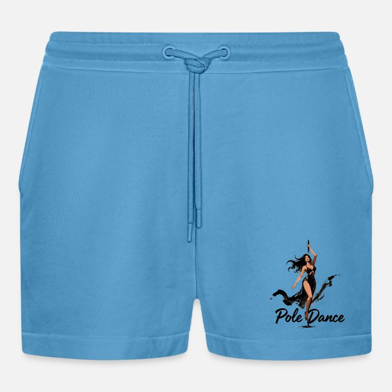 Pole Dance Poledancerin ästhetisch Geschenk - Organic Relaxed Cropped Shorts Made in EU -  Sol Blue