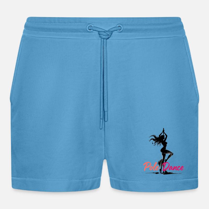 Pole Dance Poledancerin ästhetisch Geschenk - Organic Relaxed Cropped Shorts Made in EU -  Sol Blue