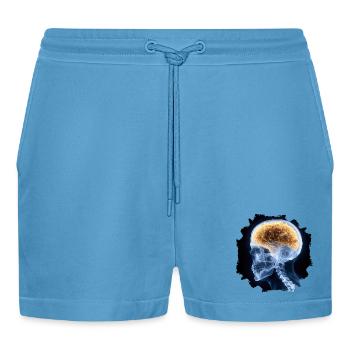 The other day at the X-ray - everything is fine - Organic Relaxed Cropped Shorts Made in EU -  Sol Blue - Front