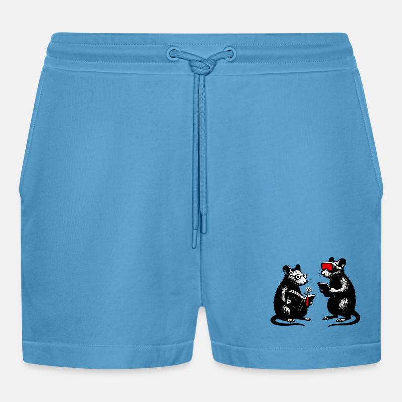Leseratten im Tech Dialog VR - Organic Relaxed Cropped Shorts Made in EU -  Sol Blue
