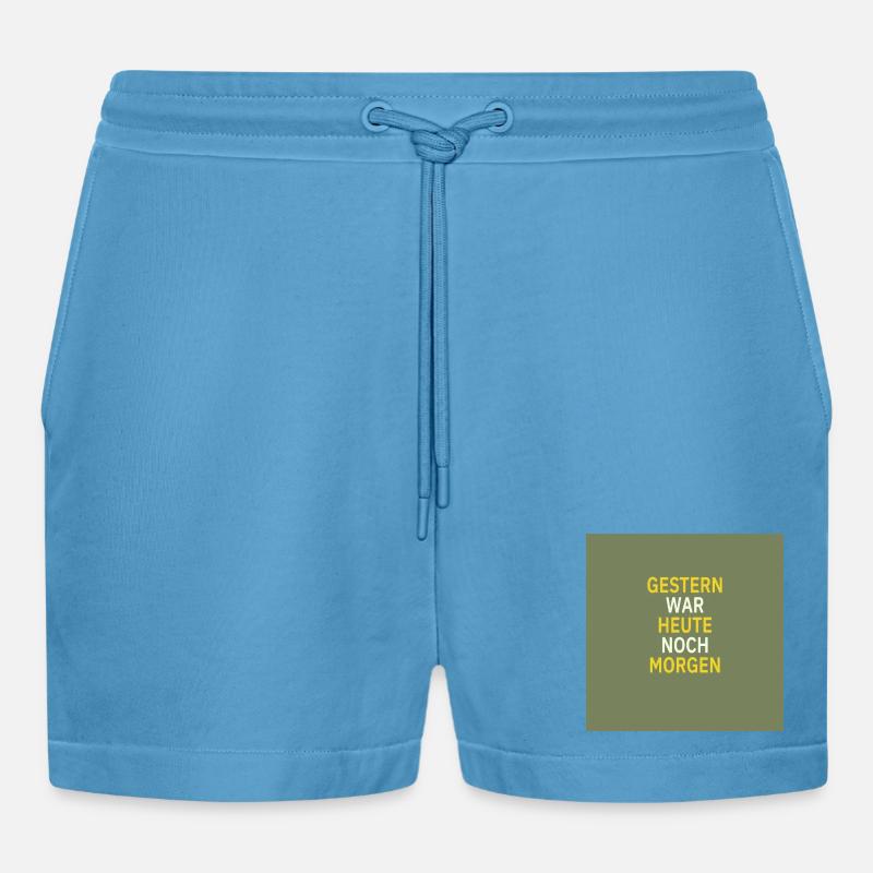 Gestern war heute noch morgen - Organic Relaxed Cropped Shorts Made in EU -  Sol Blue
