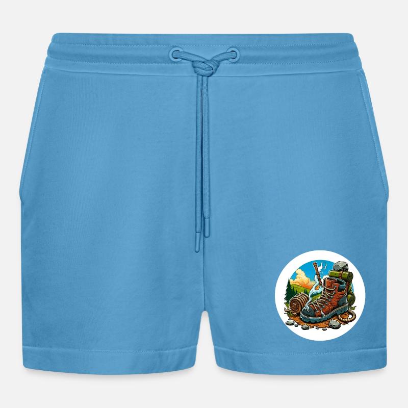 Qualmender Wanderschuh - Organic Relaxed Cropped Shorts Made in EU -  Sol Blue