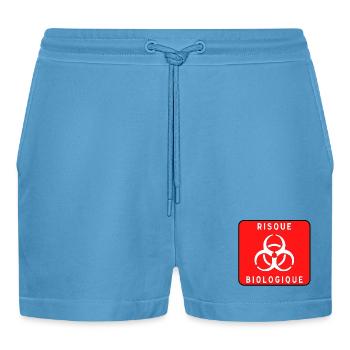 Biologisches Gefahrzeichen, Infektionsrisiko, Material - Organic Relaxed Cropped Shorts Made in EU -  Sol Blue - Vorne