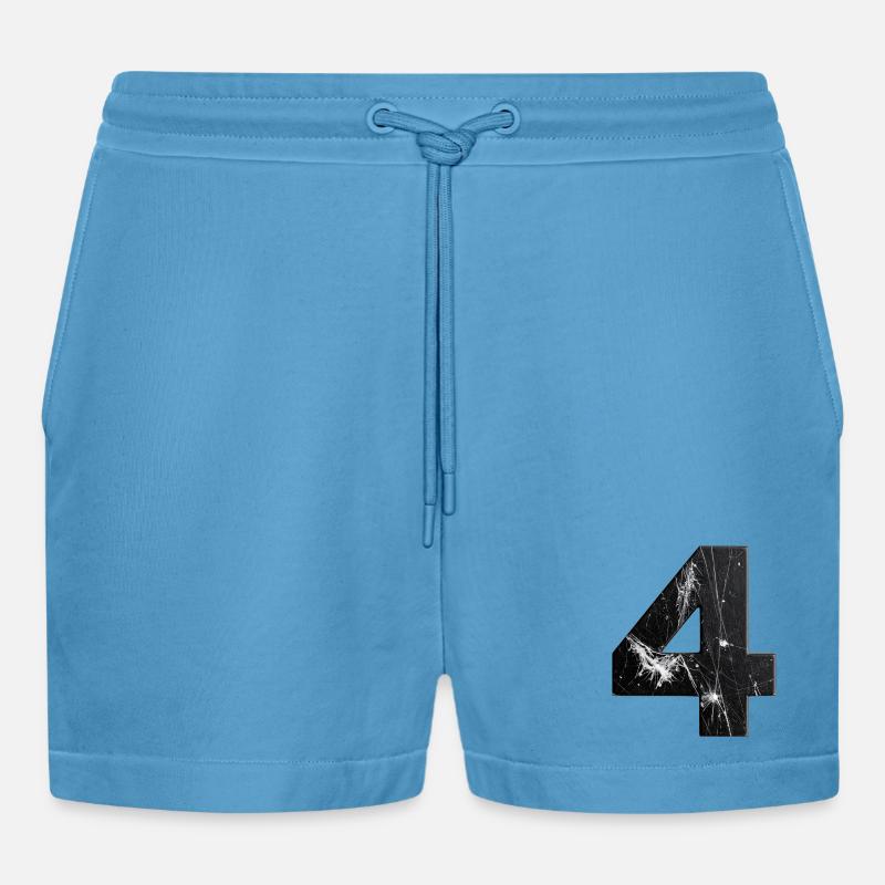 Black four-scratch pattern - Organic Relaxed Cropped Shorts Made in EU -  Sol Blue