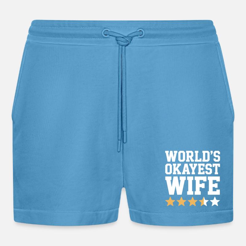 Die beste Ehefrau der Welt - Organic Relaxed Cropped Shorts Made in EU -  Sol Blue