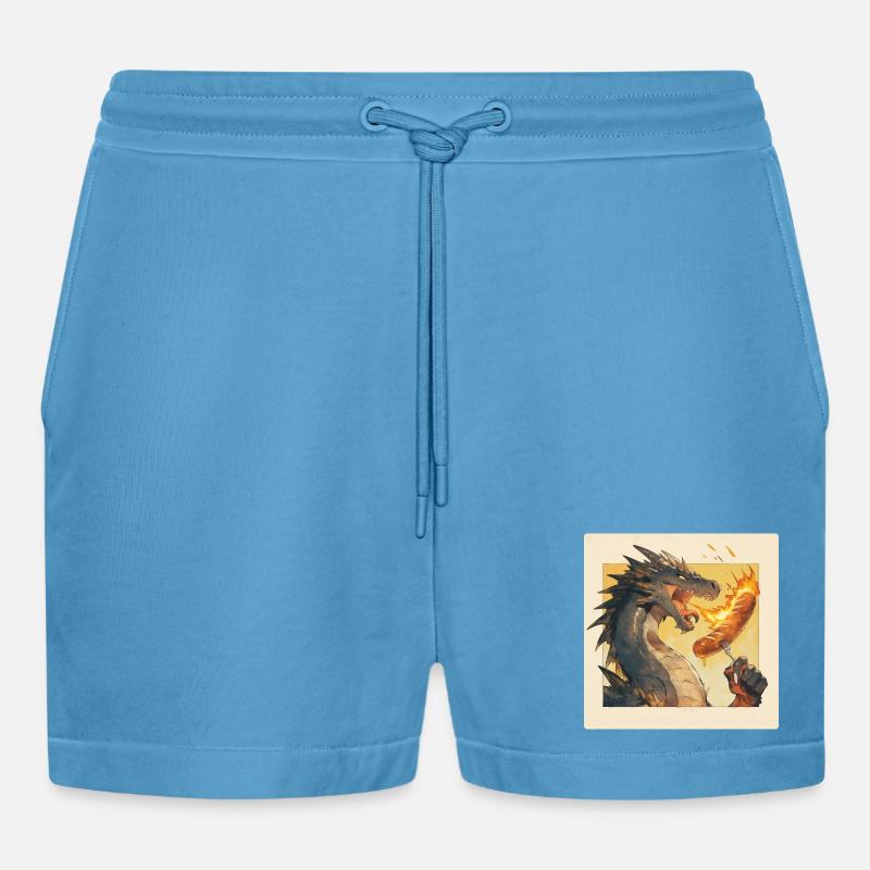 Dragegriller bratwurst - Organic relaxed cropped shorts made in EU -  Sol Blue