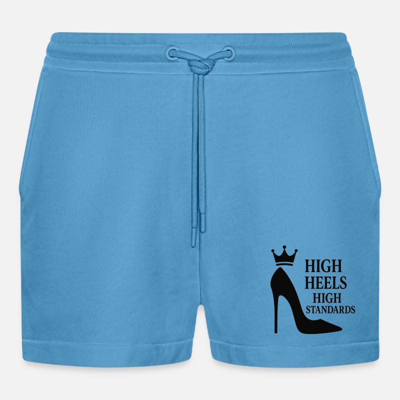 High Heels High Standards: Power-Statement Queen - Organic Relaxed Cropped Shorts Made in EU -  Sol Blue