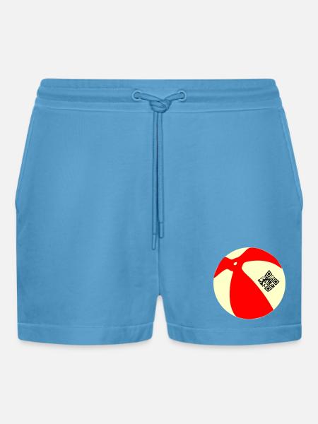 Ball QR - Organic Relaxed Cropped Shorts Made in EU -  Sol Blue