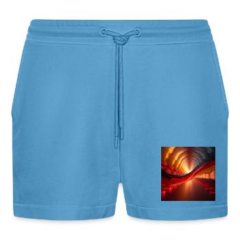 flags Germany - Organic Relaxed Cropped Shorts Made in EU -  Sol Blue - Front