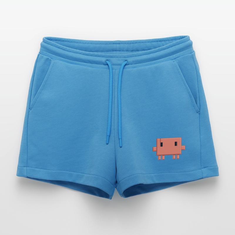 Claude Code Pixel AI Mascot Dev Sticker Organic Relaxed Cropped Shorts Made in EU