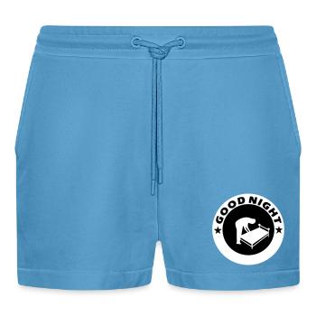 Good Night Good Night - Organic Relaxed Cropped Shorts Made in EU -  Sol Blue - Vorne