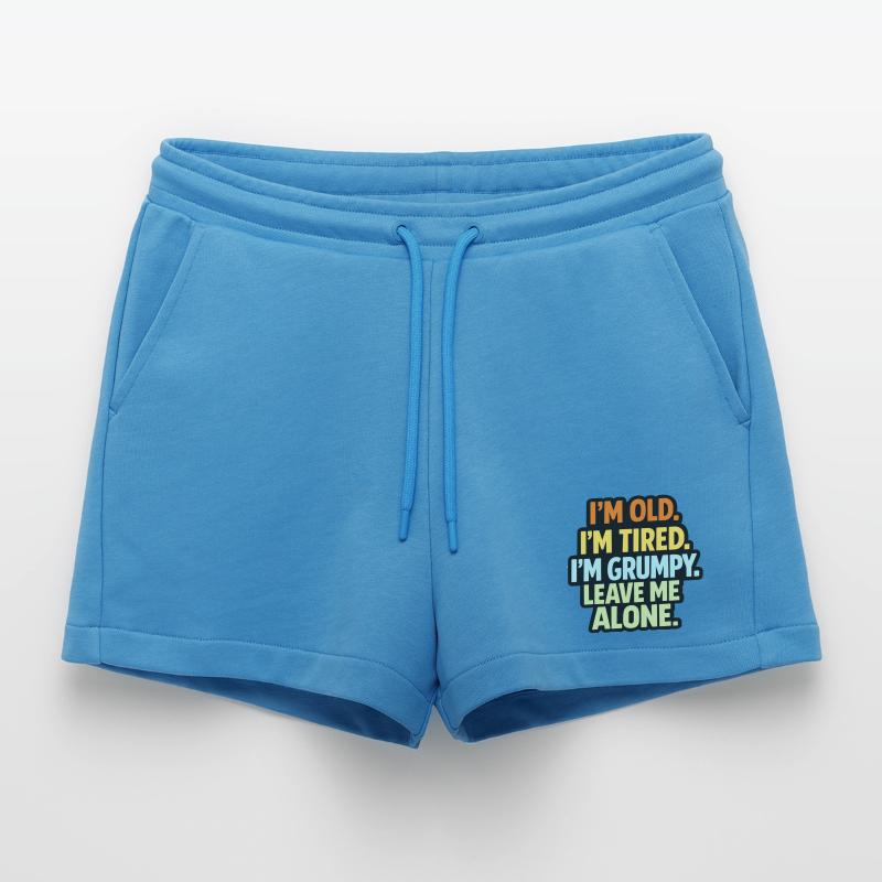 Old Tired Grumpy – Grumpy Mode Leave Me Alone Organic Relaxed Cropped Shorts Made in EU