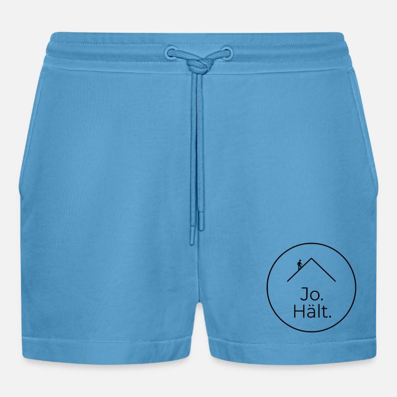 Dachdecker Jo Hält Spruch Badge - Organic Relaxed Cropped Shorts Made in EU -  Sol Blue