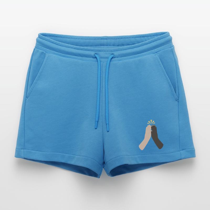 Diverse Hands Clap Unity Organic Relaxed Cropped Shorts Made in EU