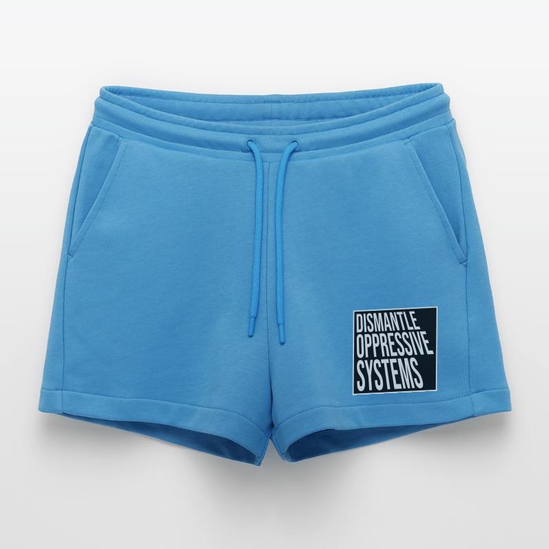 Dismantle Oppressive Systems Activism Statement Organic Relaxed Cropped Shorts Made in EU